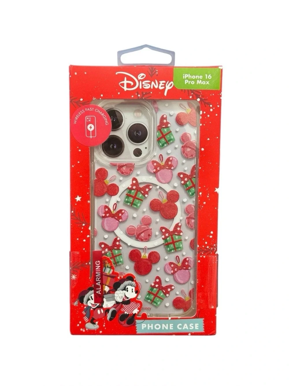 NIB Disney Mickey Minnie Mouse Christmas Case iPhone 16 Pro Max Glitter Holiday